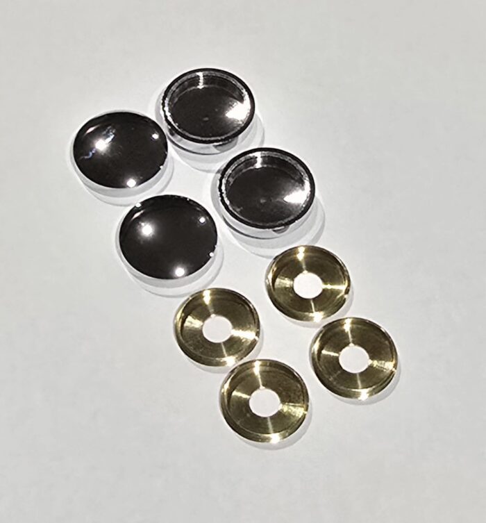 Chrome caps and brass fixings for Palm Spas side panels